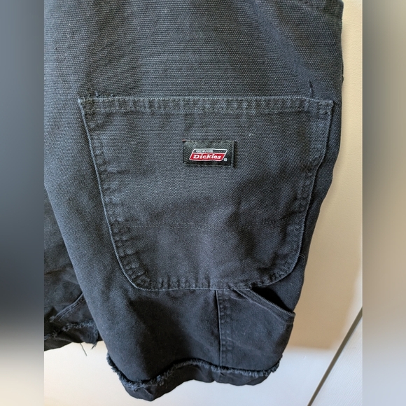 DICKIES Black Skirt Overall Size Large 100% Cotton Women Ajustable Straps - Picture 7 of 11